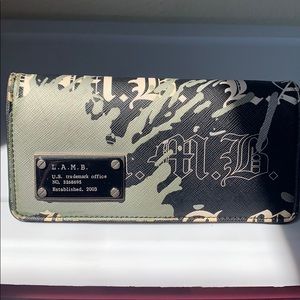 ✨LAMB black and grey paint splash wallet✨